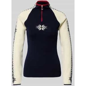 Gebreide pullover van wol met ritssluiting, model 'Geilo'