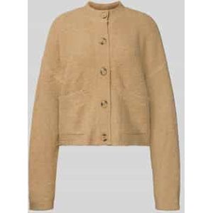 Gebreid jack met opgestikte steekzakken