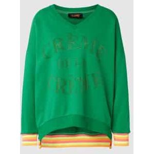 Oversized sweatshirt met statement in strass-steentjes, model 'Creme de la Creme'