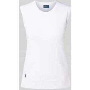 Spencer met logostitching en ronde hals