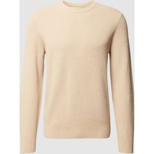 Gebreide pullover met labeldetail, model 'O-Neck Rib Knit Seasonal'