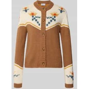 Regular fit gebreid jack met wol