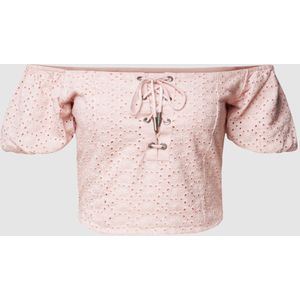 Blouse met broderie anglaise