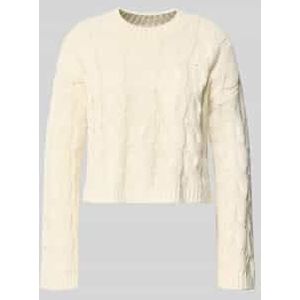Regular fit gebreide pullover met kabelpatroon, model 'ELLY'