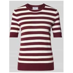 Gebreid shirt van viscosemix met streepmotief