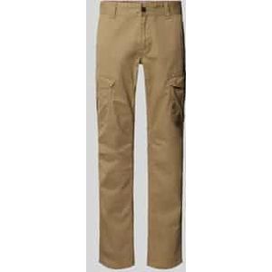 Slim fit cargobroek met logostitching