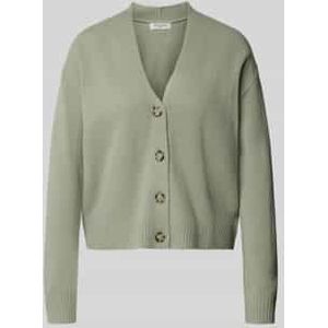 Regular fit gebreid jack van zuivere wol