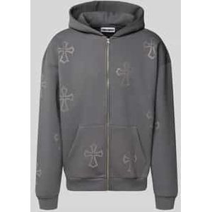 Sweatjack met strass-steentjes en capuchon