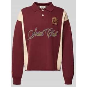 Gebreide pullover met polokraag en labelpatch