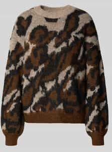 Vila - Viloma O-neck Jacquard Knit Top - Melange/pinecone - Dames