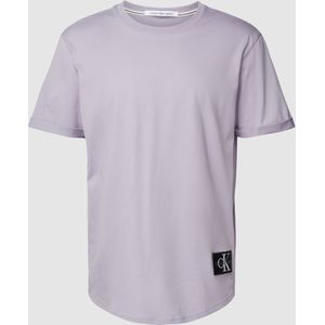 T-shirt van katoen met labeldetail, model 'BADGE'