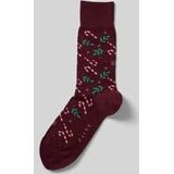 FALKE - Gift Blizzard - Gedessineerd Katoen Sokken - Rood