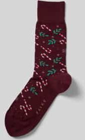 FALKE - Gift Blizzard - Gedessineerd Katoen Sokken - Rood