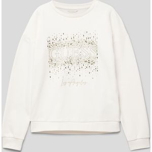 Sweatshirt met label met strass-steentjes