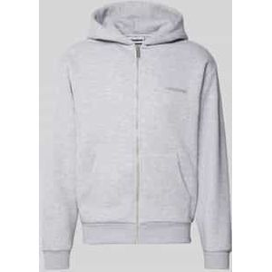 Regular fit sweatjack met logo-applicatie