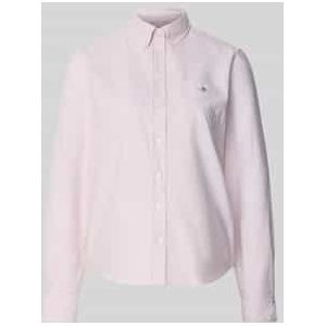 Overhemdblouse met button-downkraag en sportmanchetten