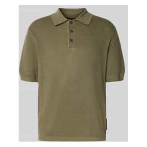 Regular fit poloshirt in een mix van linnen en katoen