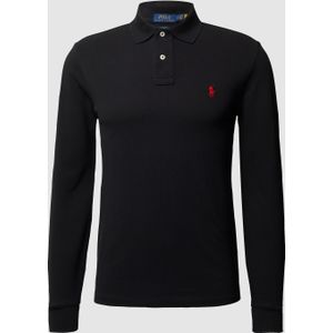 Slim fit poloshirt met labelstitching