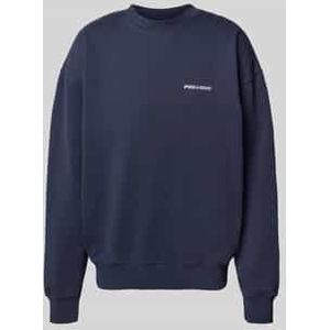 Oversized sweatshirt met logostitching en ronde hals