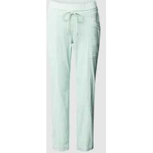 Slim fit stoffen broek met siernaden, model 'SUE'