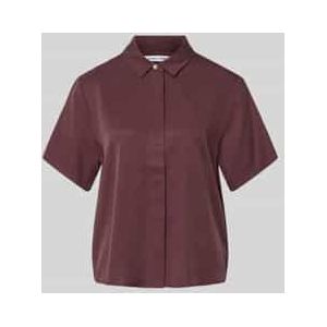 Regular fit blouse van lyocell met blinde knoopsluiting