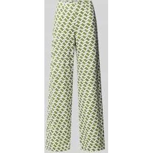 Wide leg stoffen broek met elastische band, model 'KIMBERLEY'