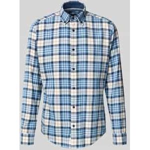 OLYMP - Casual Overhemd - Blauw - Regular Fit - Button-down
