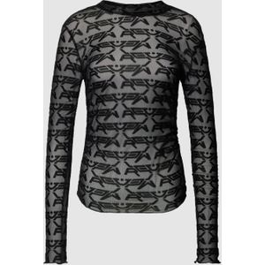 Shirt met lange mouwen en all-over labelmotief