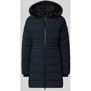 Lange gewatteerde jas met tweewegritssluiting