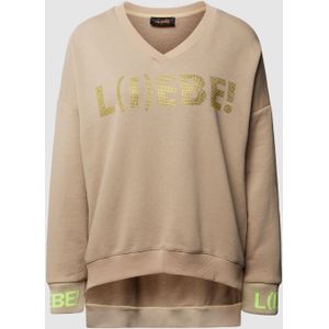 Sweatshirt met siersteentjes, model 'L(I)EBE!'