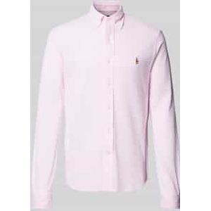 Regular fit vrijetijdsoverhemd met logostitching