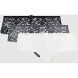 LASCANA - String - Crème - Grijs - Zwart - 3 Pack - Mid Waist