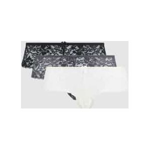 LASCANA - String - Crème - Grijs - Zwart - 3 Pack - Mid Waist