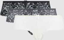 LASCANA - String - Crème - Grijs - Zwart - 3 Pack - Mid Waist