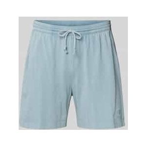 Korte regular fit broek met labelstitching