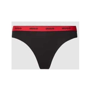 HUGO - Regular-rise String - Stretchkatoen - Met Herhaalde Logo's op Tailleband