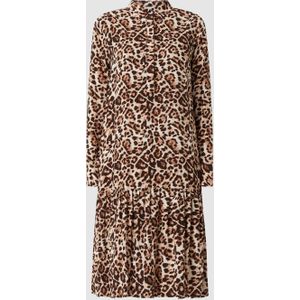 Midi-jurk met luipaardmotief