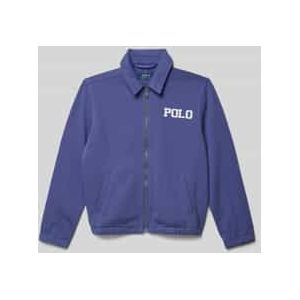 Sweatjack met platte kraag