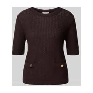 More & More - Gebreid Shirt - Regular Fit - Ronde Hals - 1/2-Mouwen