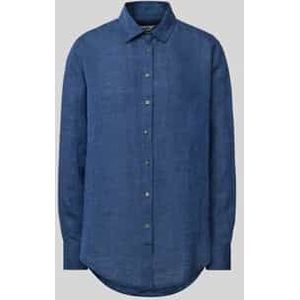 Regular fit overhemdblouse van linnen met doorknoopsluiting