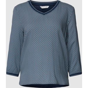 Shirt met lange mouwen van viscose met all-over motief