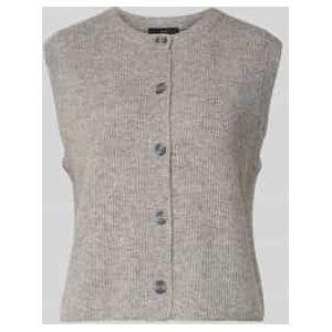 Mouwloos vest met wol en knoopsluiting