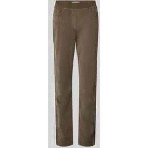 Slim fit broek van fijne corduroy met elastische band