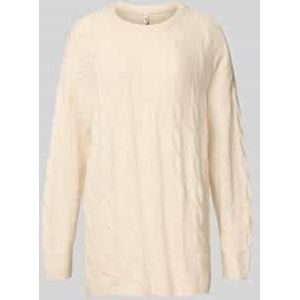 Regular fit gebreide pullover met structuurmotief, model 'JEANETTE'