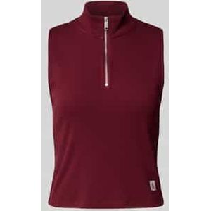 Calvin Klein - WOVEN LABEL SL QZ TOP - Tanktop - Deep Rouge