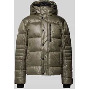 Tom Tailor - Gewatteerd Jack - Groen - Polyester - Regular Fit - Afneembare Capuchon