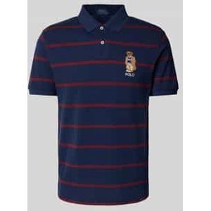 Polo Ralph Laurenvoor mannen. 710971839001 Custom Slim Fit navy piqué polo (XL), Casual, Katoen, Korte mouwen, Marineblauw