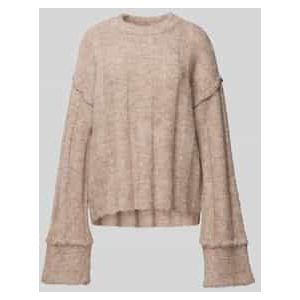 Loose fit gebreide pullover met wol en details op de zomen, model 'RUBBLE'