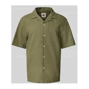 Regular fit linnen overhemd met resortkraag, model 'aaron'