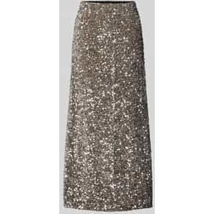 Uitlopende midirok met pailletten, model 'SILVER SEQ'